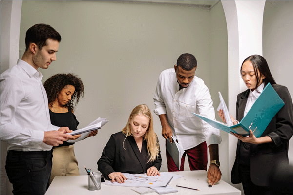 Young adult business people